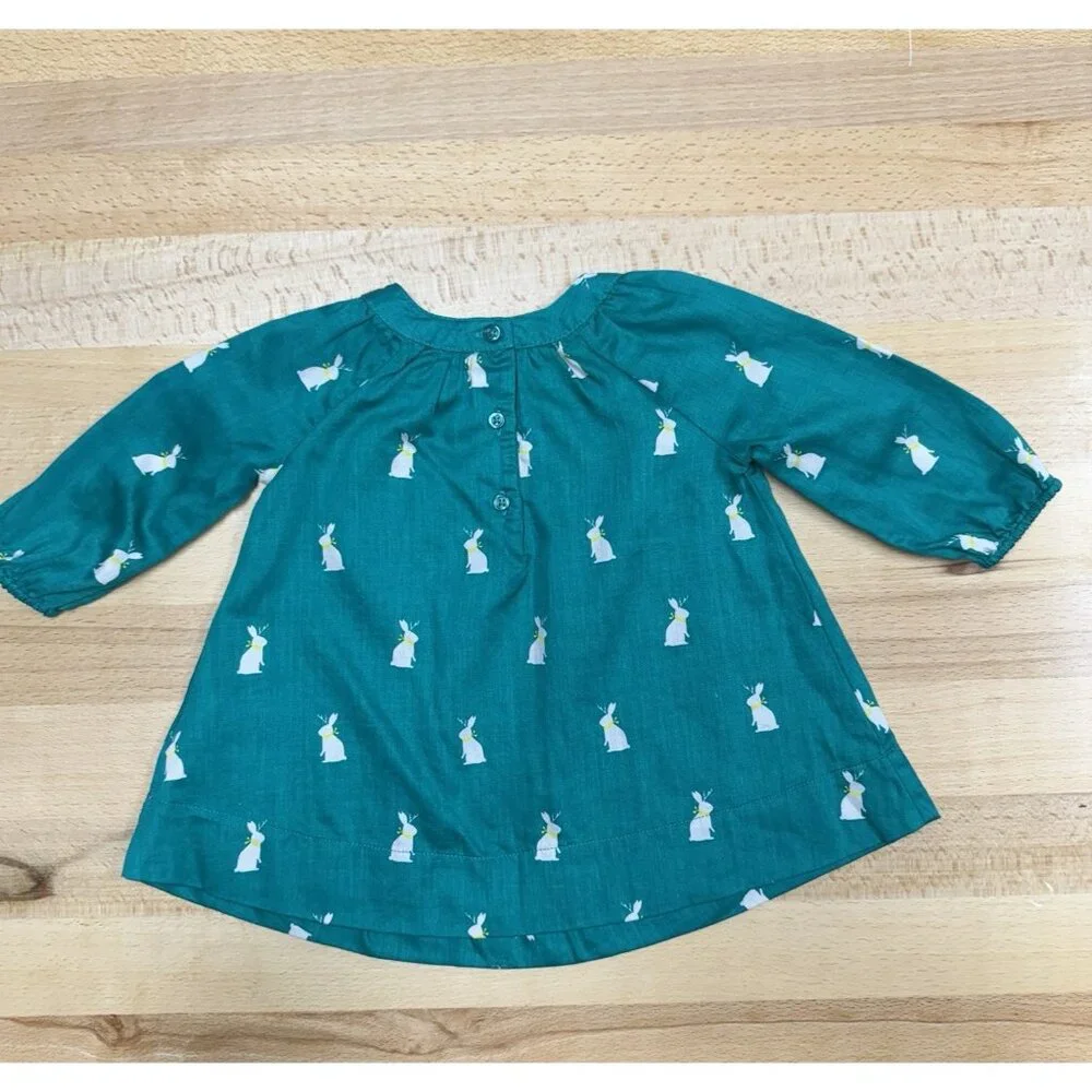 Baby Gap Girl Easter Bunny Printed 100% Cotton Blouse size 3-6 Months